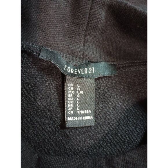 Forever 21 Shirt Ladies Large Black Pink Racer Stripe - Picture 4 of 5